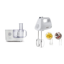 Kenwood Compact Food Processor, 1.4 L Bowl, White & Hand Mixer,Electric Whisk, 5 Speeds, Stainless Steel Kneaders and Beaters for Durability and Stre