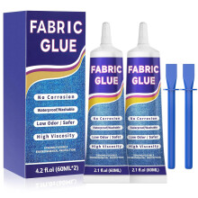 120ML Clothes Glue Strong Fabric Adhesives - Extra Strong Glue for fabric Material Upholstery Badge Textile Felt Leather Crafts Hemming Tape Carpet P