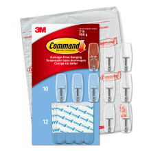 Command Medium Wire Toggle Hooks, Damage Free Hanging Wall Hooks with Adhesive Strips, No Tools for Organizational Items in Living Spaces, 10 Clear a