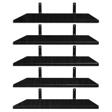 Mardili Shelves Wood Wall Mounted Shelf, Rustic Shelves Set of 5(Black)