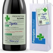 KadoBox - Funny Prescription Wine Label & Gift Bag Premium Quality - Funny Gifts for Women and Men - Teacher Gifts, Prosecco Gifts for Women - Birthd