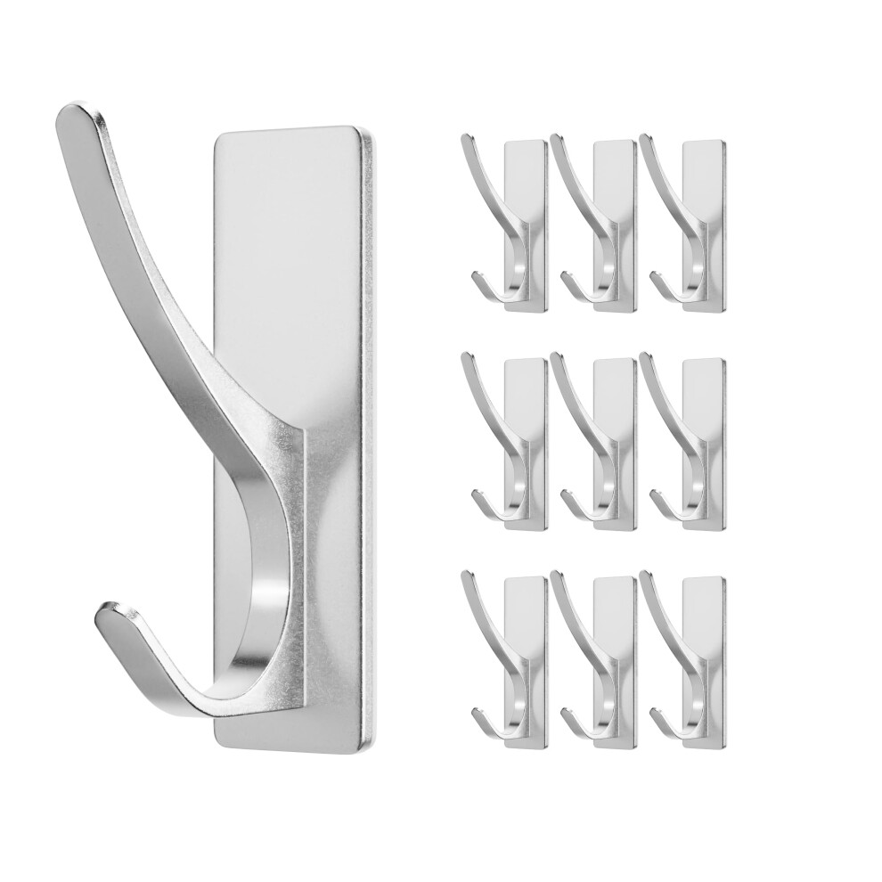 pickpiff Self Adhesive Hooks, Sticky Hooks Extra Sturdy, Hanging up to 6KG, Metal Stainless Heavy Duty Stick on Wall Door, for Towel Coat Hat Purse i-image-OPC-PMGTFMF-NEW