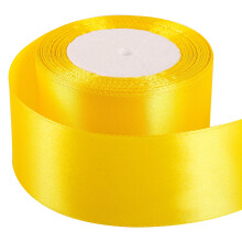 50mm Yellow Ribbon for Gift Wrapping 25M,Yellow Satin Ribbon Fabric 50mm Thick Ribbon for Crafting Hair Bow Christmas Polyester Ribbon Cake Wedding P