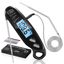 Babacom Meat Thermometer Digital with Dual Probes, Fast Instant Read Food Thermometer, Big Backlight Screen & Calibration, Kitchen Cooking Oven Therm