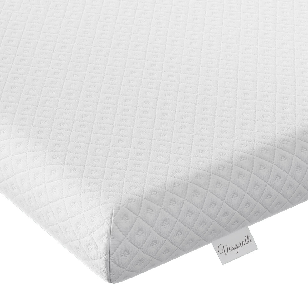 Vesgantti 4 Inch Memory Foam Mattress Topper King Size, Gel & Bamboo Charcoal Infused Bed Topper For Cooling Sleep & Pressure Relieving, With Washabl