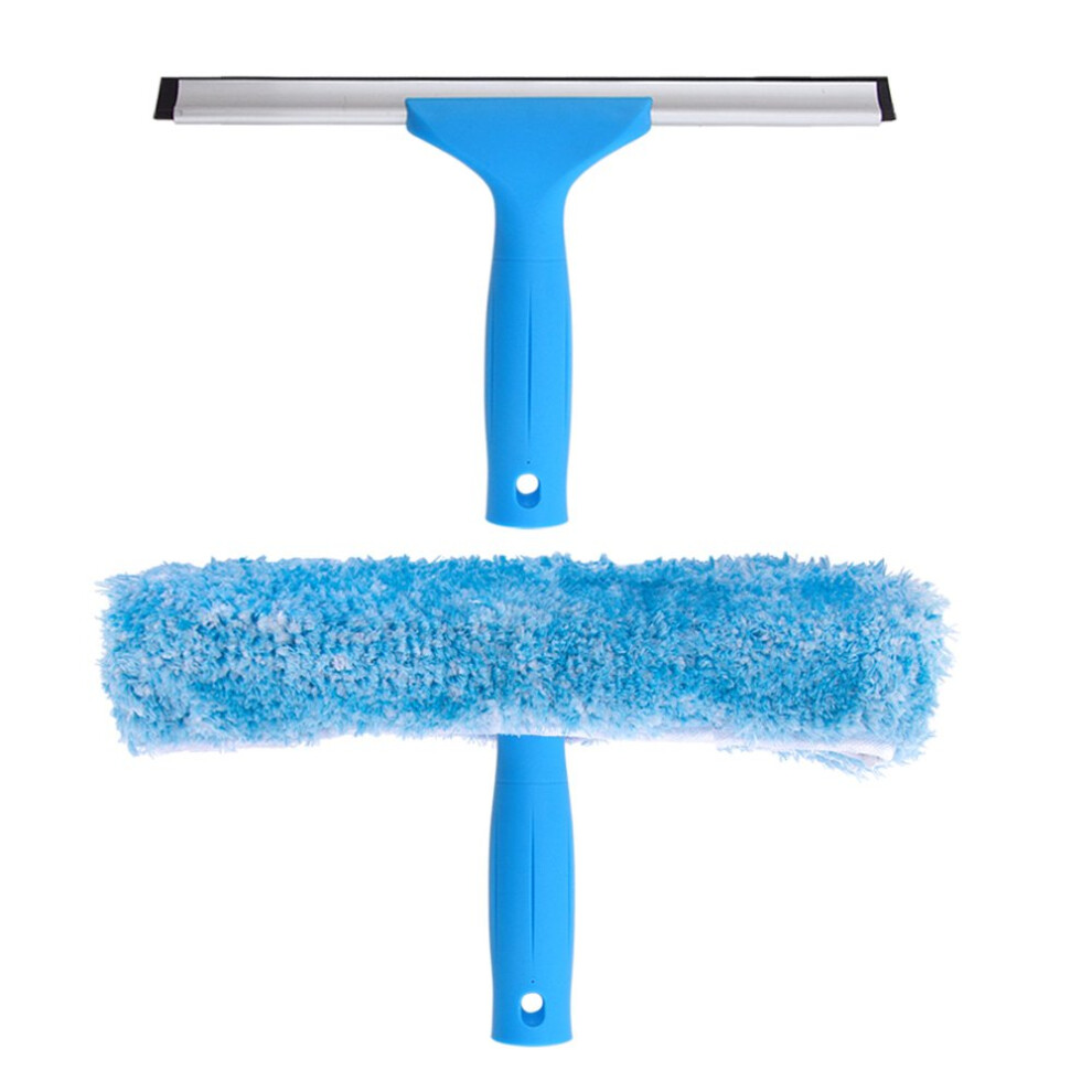 Mr.siga Professional Window Cleaning Combo - Squeegee & Microfiber Window Scrubber, 10" 13185985