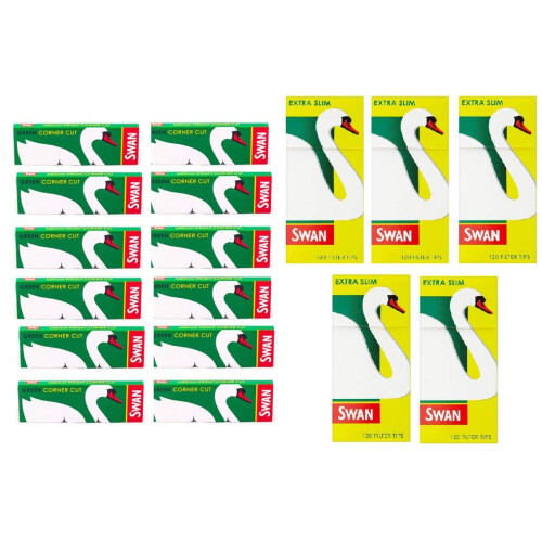 Swan Swan Green Rolling papers and Swan Extra Slim Filter Tips (600)