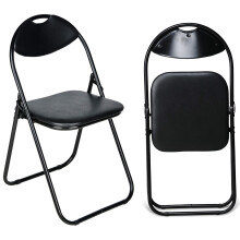 Nyxi Folding Chair Padded Paris Faux Leather Chair Home Office Dining (1 X Chair, Black)