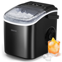 Silonn Countertop Ice Maker Machine, 9 Cubes Ready in 6 Mins, 12 KG in 24Hrs, Self-Cleaning Ice Machine with Ice Scoop and Basket, 2 Sizes of Bullet