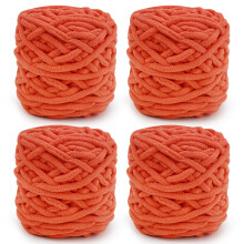 Knitting Wool Yarn 4 x 100g Multi-Colored Soft Chunky Yarn for Crochet Projects Making Plush Balls Handmade Bags Sweaters Shoes Hats Sweaters Blanket