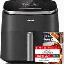 COSORI Air Fryer TurboBlaze, 6L Compact Design, 9 Functions with 5 Auto Fan Speeds Airflow System, Fast and Energy Saving, 30 to 230, Quiet, 110+ R