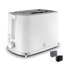 Swan ST14071WHT Windsor 2 Slice Toaster with 7 Browning Levels, Defrost/Reheat/Cancel Functions, Self-Centring Functions and Removable Crumb Tray, 90