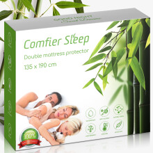 Mattress Protector Double Bed 135x190cm – Fitted Cover 100% Bamboo – Soft Breathable Sheet – Double Mattress Protector Waterproof