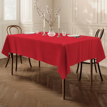 Home Direct Extra Large Rectangular Fabric Tablecloth 150x300cm 59"x118" Red
