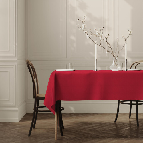 Home Direct Extra Large Rectangular Fabric Tablecloth 150x300cm 59"x118" Red 2