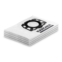 Kärcher Original Fleece Filter Bag KFI 357: 4 pieces, 3-ply, extremely tear-resistant and robust, custom-fit for Kärcher Wet and Dry Vacuum Cleaners