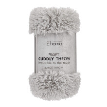 Catherine Lansfield Cuddly Deep Pile 150x200cm Blanket Throw Silver Grey