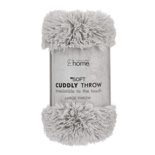 Catherine Lansfield Catherine Lansfield Cuddly Deep Pile 150x200cm Blanket Throw Silver Grey