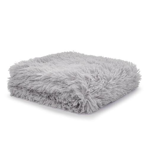 Catherine Lansfield Catherine Lansfield Cuddly Deep Pile 150x200cm Blanket Throw Silver Grey 2