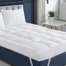 VL 1400gsm Mattress Topper 10cm Extra Thick Quilted Microfiber Ultra Fluffy Soft & Breathable Mattress Topper with Strong Corner Straps for Firm Grip