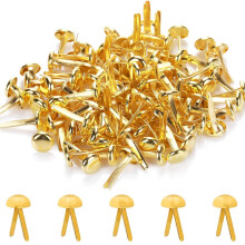 100Pcs Split Pins,Scrapbooking Brads Split Pins,Metal Paper Fasteners Mini Brads,8mmx17mm Round Scrapbooking Brads Split Pins for Paper Craft DIY Sta