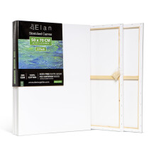 Elan Stretched Canvases 50x70 CM, 6-Pack for Painting, Painting Canvas Bulk, Adults Blank Paint Art Canvas, White