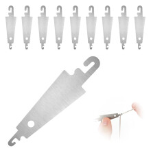BOUMVID 10PCS Embroidery Cross Stitch Needle Threading Tools, Stainless Steel Hook Needle Threader, Hand Machine Needle Threaders for Large Eye Needl