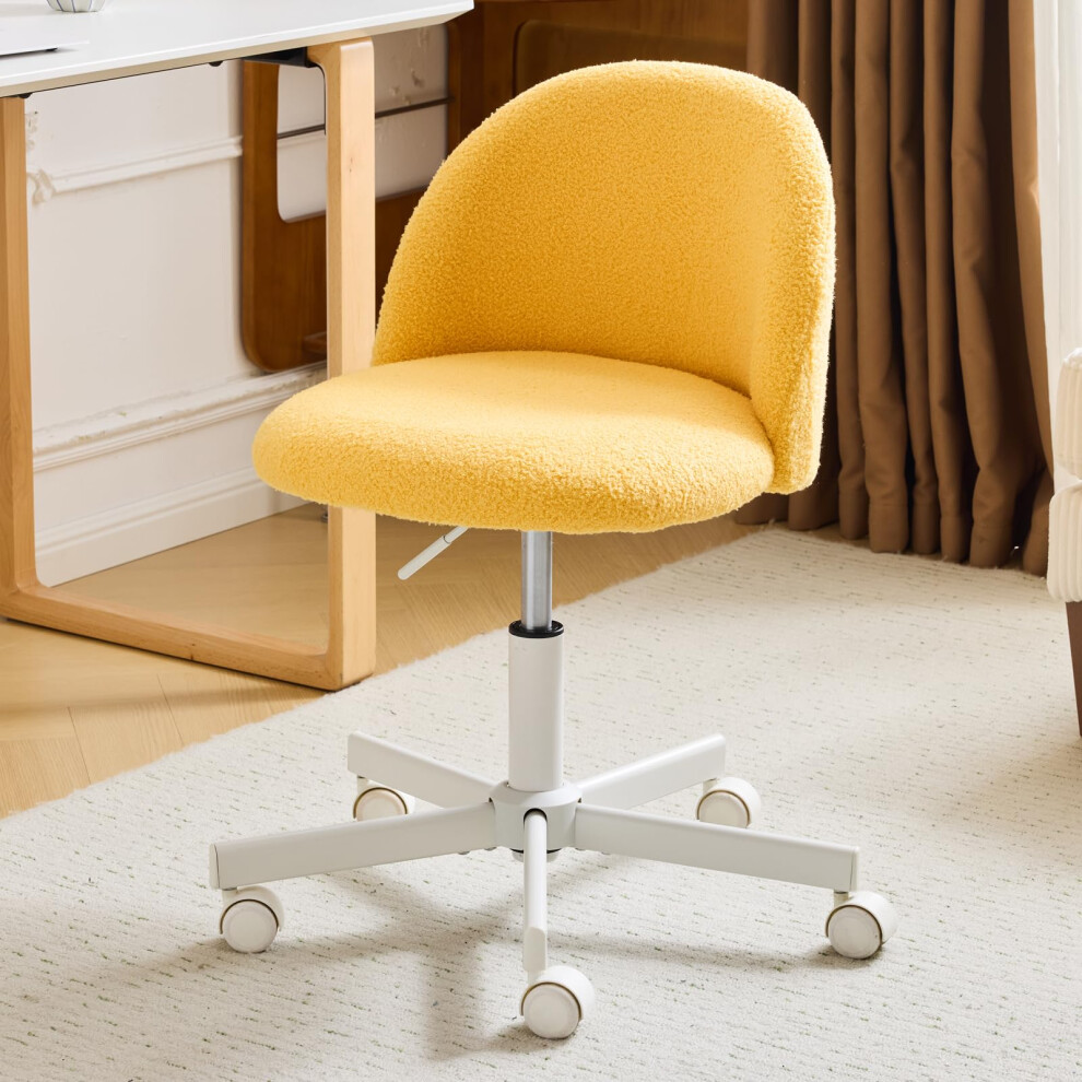 Bonnlo Comfy Small Office Chair with Wheels Desk Vanity Chair Modern Swivel Dressing Table With Adjustable Height for Home Office, Bedroom, Dressing-image-OPC-PMGTHNJ-NEW