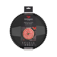 Tala Performance 28 cm Dia Fluted Tart Tin, Professional Gauge Carbon Steel with Eclipse Non-Stick Coating, Loose Base, Perfect for savoury or Sweet