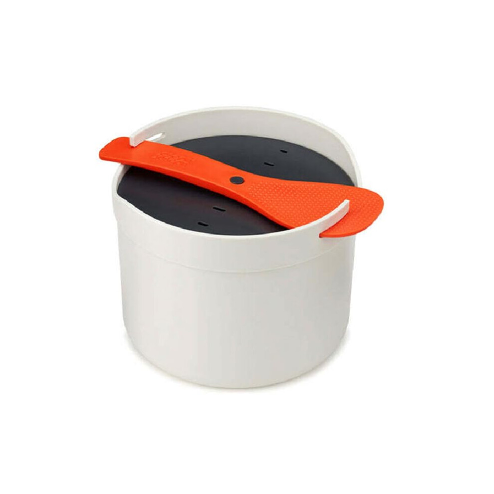 New Joseph Joseph M-Cuisine Microwave Rice And Cooker Steamer, Dishwasher Safe - Stone/, 2 Litre Grain/Orange