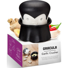 OTOTO Gracula Garlic Press, Garlic Mincer, Garlic Peeler Crusher, Halloween Kitchen - Also for Ginger, Nuts, Chili, Herbs - Spooky Goth Gifts