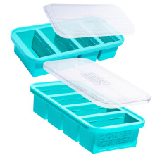 Souper Cubes 1 Cup Silicone Freezer Tray With Lid - Easy Meal Prep Container and Kitchen Storage Solution - Silicone Molds for Soup and Food Storage