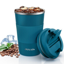 Aolieh Travel Mug, Insulated Coffee Cup with Lid, Reusable Double Walled Vacuum Flask Leakproof Coffee Mug, Stainless Steel Thermal Cup for Hot Cold