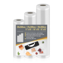 3 Rolls Vacuum Food Sealer Rolls, Vacuum Food Sealer Bags 28cm x 300cm & 25cm x 300cm & 20cm x 300cm, Vacuum Sealer Rolls, Vacuum Sealer Machine Bags