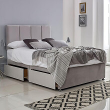 ComfoRest King Size Divan Bed with 2 Drawers - 5FT - (Silver Plush) - Durable Frame for Modern Interiors - Functional Design for Large Spaces - Versa