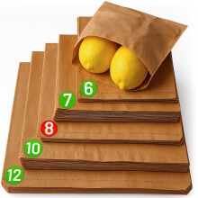Brown Paper Bags Strung - 8 x 8", 1000 Pack, Takeaway Lunch Sandwich Fruit Pastry Sweets, 35gsm kraft material