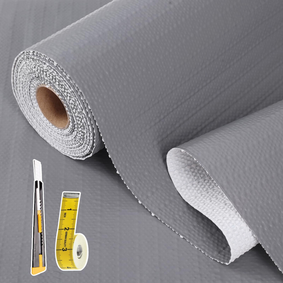 Drawer Liners Drawer Organisers Kitchen Cupboard Liner 60x900cm Grey Shelf Liner Non Adhesive Fridge Liners Non Slip Cabinet Liner for Shelves Bedroo-image-OPC-PMGTJ5N-NEW