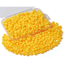 AWARDSEN Orange Pony Beads Bulk 500 Pcs 6x9mm Hair Beads for Braids Making DIY Crafting Friendship Bracelets Necklace