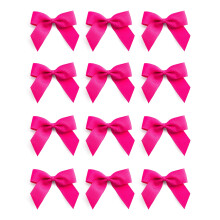 Italian Options Grosgrain Ribbon Bows Self Adhesive 12-Piece Pack, 5 cm Bow Width, Shocking Pink