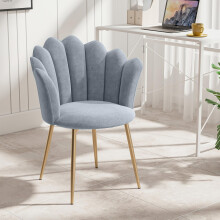Modern Armchair Tub Chair, Velvet Vanity Dressing Table Chair with Curved High Back and Gold Plating Metal Legs for Bedroom, Living Room, Reading Noo