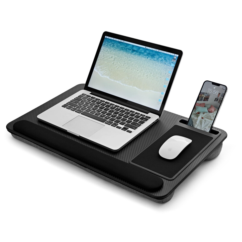 Portable Lap Desk Wood Laptop Tray With Cushion, Lightweight Laptop Stand For Bed Lap Tray With Built-In Mouse Pad, Wrist Rest, Phone Slot, Lap Stand 90756986