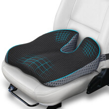 Ajiteogy Car Seat Cushion, Memory Foam Car Wedge Seat Cushion for Driving, Height Booster & Posture Support, 4D Mesh Seat Pad with Adjustable Straps