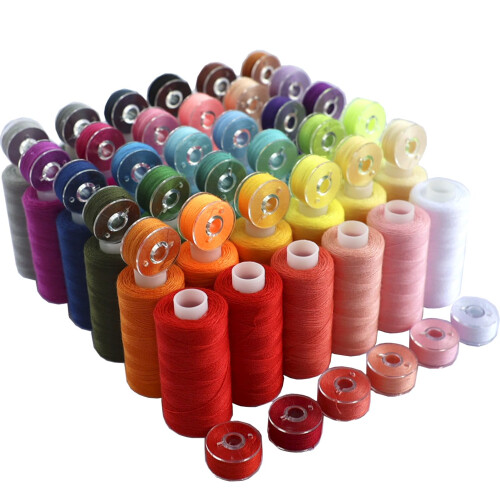 72 PCS Sewing Thread Assortment, 36 Color Thread for Sewing Machine with 36 Same Color Bobbins, Polyester Thread 400 Yards/Spool