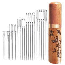 Pence & Moon Collective 25Pcs Self-Threading Embroidery Needles, 5 Size Sewing Needles, Easy Threading, Beautiful in Appearance, Threading Needle for