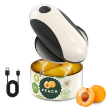 CIRCLE JOY Rechargeable Electric Can Opener, One-Touch Automatic Can Opening with Lid Remover & Smooth Edge Cutting, Food-Safe, Easy to Use for Senio