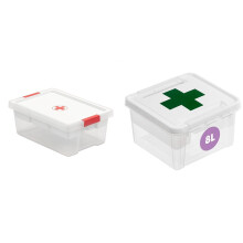 TATAY First Aid Storage Box, 7 L Capacity, with Handles, Lid 100% recycled materials, BPA Free. & SmartStore 8L Plastic First Aid Box - Medicine Stor