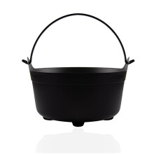 AKH Halloween Cauldron | 23 cm Diameter | Large Candy Bucket with Handle Plastic | Lightweight Halloween Candy Holder | Black Cauldron Candy Basket