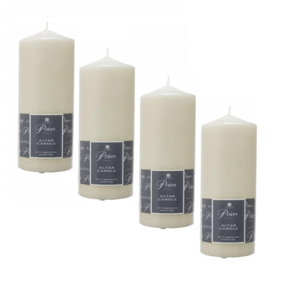 Price's Ivory 4 X Altar Candle 200Mm X 80Mm 100 Hours Burn Time