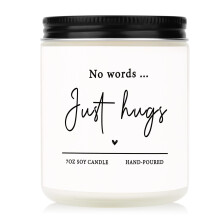 Leebbsin Sympathy Gift- No Words Just Hugs Candle Handmade Lavender- Bereavement/Thinking of You Gifts, Condolence/Cheer Up/Get Well Soon Gifts for W