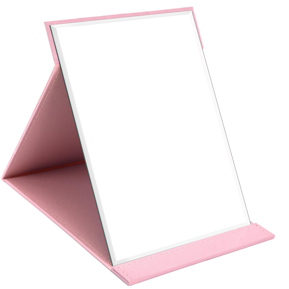 Owlkela 2115Cm Portable Folding Mirror, Super Hd Compact Makeup Mirrors, Pu Leather Tabletop Foldable Travel Mirror, Compact Standing Vanity Mirrors